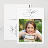 Simply Thank Graduation Photoありがとう ポストカード (正面/裏面)