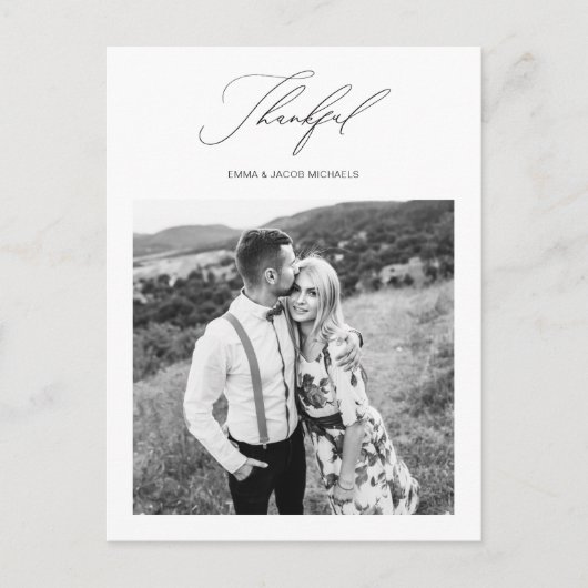 Simply Thanks結婚's Photo Thank You ポストカード (正面)