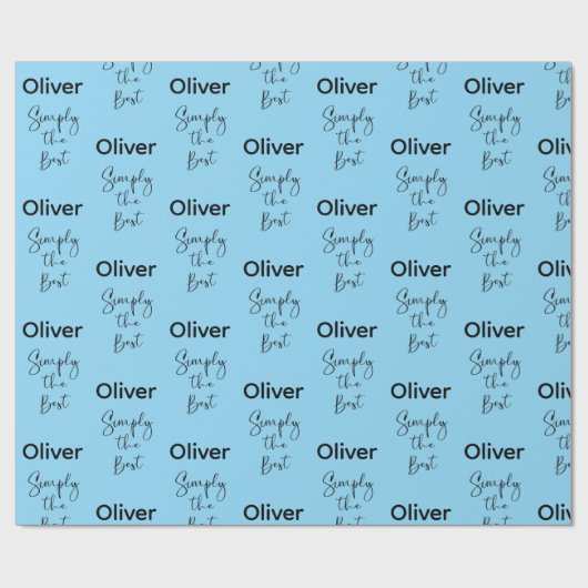 Simply the Best Personalized Pale Blue ラッピングペーパー (フラット)