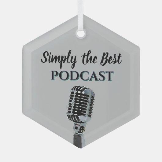 Simply the Best Podcast ガラスオーナメント (正面)
