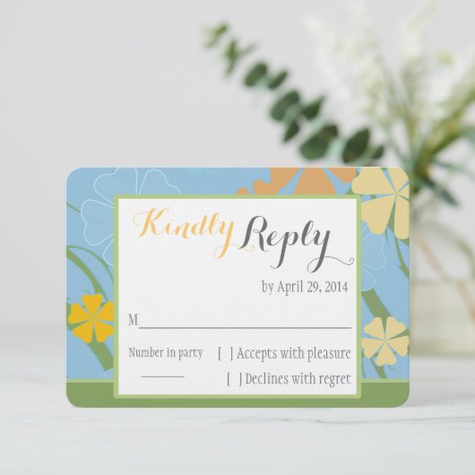 Simply Tropical Wedding RSVPカード (スタンド正面)