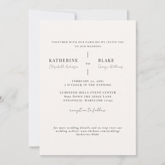 Simply Us Light Champagne Website 結婚's II 招待状 (正面)