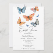 Simply Watercolor Butterflies Bridal Shower  招待状 (正面)