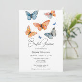 Simply Watercolor Butterflies Bridal Shower  招待状 (スタンド正面)