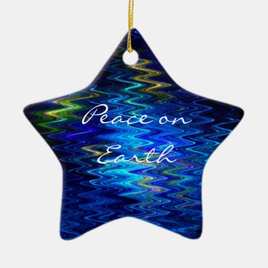 SimplyTonjiaの「地球のの平和"星のオーナメント セラミックオーナメント (正面)