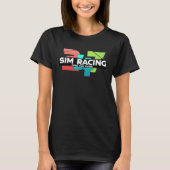 SimRacing More than Gaming Steering Wheel Racing Tシャツ (正面)