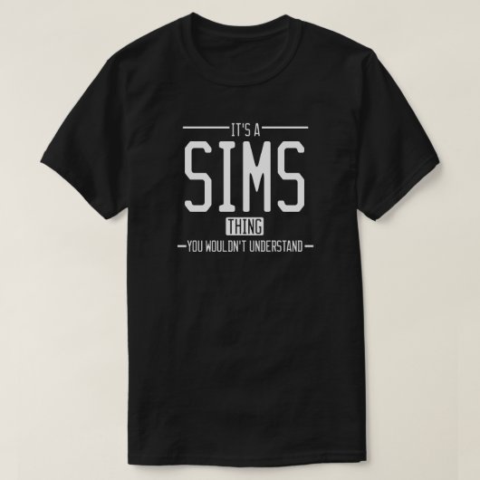Simsの面白い姓 面白い家族 tシャツ (デザイン正面)
