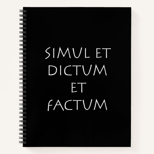 Simul et dictum et factum ノートブック (正面)
