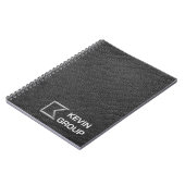 Simulated Black Leather Business Logo ノートブック (左側)