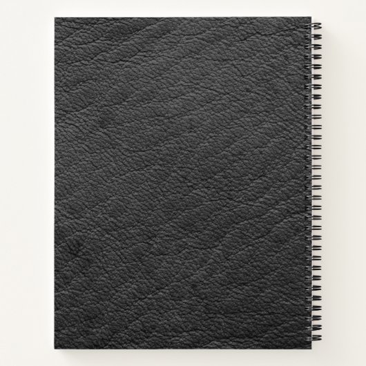 Simulated Black Leather Business Logo ノートブック (裏面)