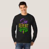 Sin Repent Repeat Mardi Gras Carnival Shrove Tuesd Tシャツ (正面フル)