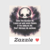 Since You Blocked Me Chibi Gothic Skull シール (シート)