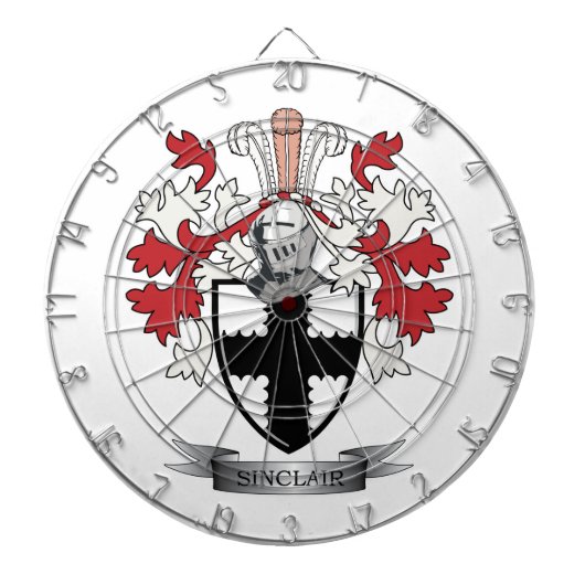 Sinclairの家紋の紋章付き外衣 ダーツボード (正面)