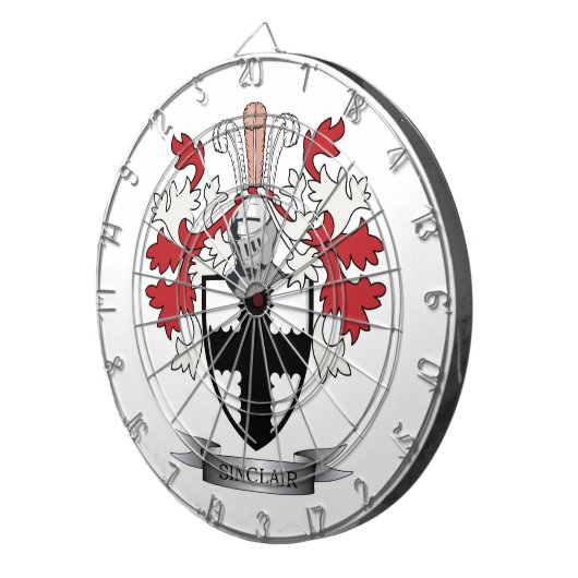 Sinclairの家紋の紋章付き外衣 ダーツボード (正面右)