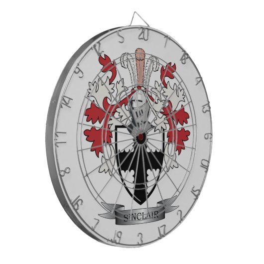 Sinclairの家紋の紋章付き外衣 ダーツボード (正面左)