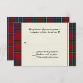 Sinclair PlaidカスタムウェディングRSVPカード 出欠カード (正面/裏面)