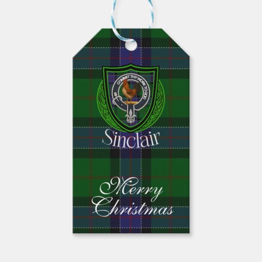 Sinclair Scottish Clan Tartan & Crest ギフトタグ (正面)