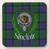 Sinclair Scottish Clan Tartan & Crest コースター (正面)