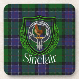 Sinclair Scottish Clan Tartan & Crest コースター