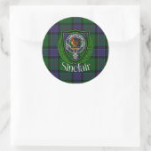 Sinclair Scottish Clan Tartan & Crest ラウンドシール (バッグ)