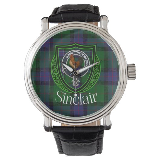 Sinclair Scottish Clan Tartan & Crest 腕時計 (正面)
