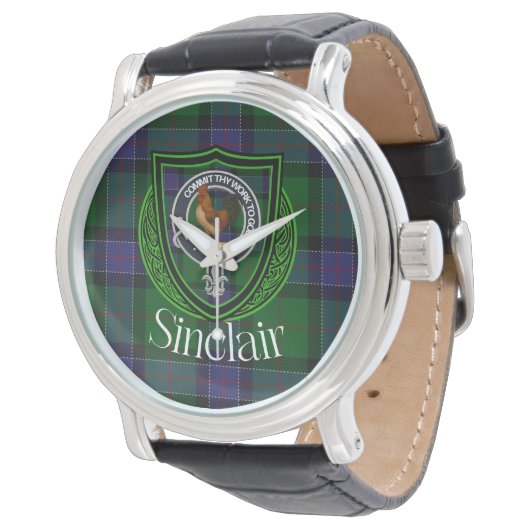Sinclair Scottish Clan Tartan & Crest 腕時計 (アングル)