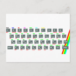 Sinclair ZXスペクトラムキーボード鍵 ポストカード
