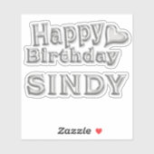 Sindy Happy Birthday silver Aufkleber Sticker シール (シート)