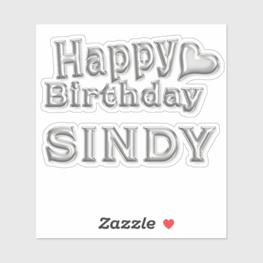 Sindy Happy Birthday silver Aufkleber Sticker シール (シート)