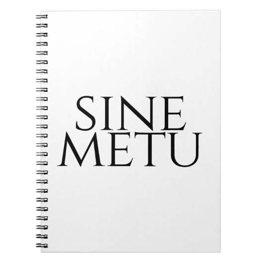 Sine Metu – 恐怖なし ノートブック (正面)