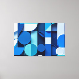 Sinfonía Azul: Abstracción Geométrica キャンバスプリント