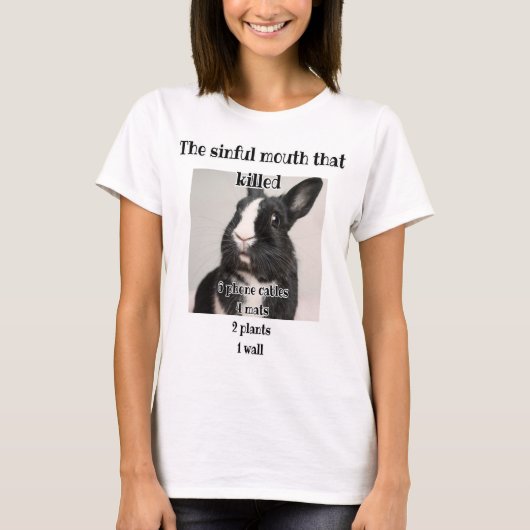 sinful mouth that killed Phone cable, wall bunny Tシャツ (正面)