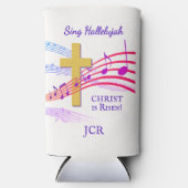 SING HALLELUJAH CHRIST IS RISEN イースター スリム缶クーラー (正面)