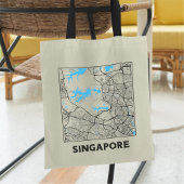 Singapore City Map Tote Bag トートバッグ
