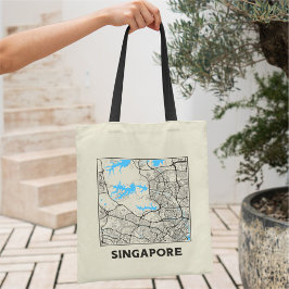 Singapore City Map Tote Bag トートバッグ
