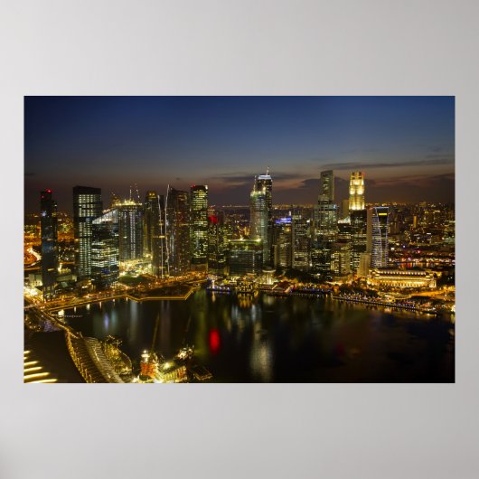 Singapore Cityscape at Night Poster ポスター (正面)