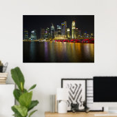 Singapore Cityscape at Night Poster ポスター (ホームオフィス)