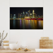 Singapore Cityscape at Night Poster ポスター (キッチン)