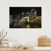 Singapore Cityscape at Night Poster ポスター (キッチン)