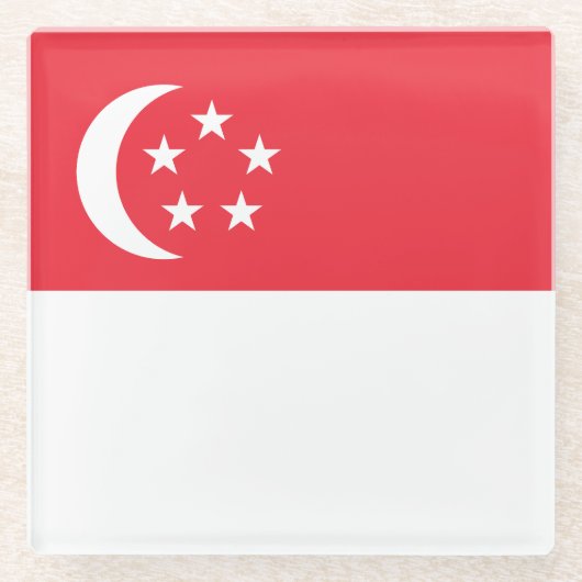 Singapore Flag ガラスコースター (正面)