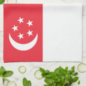 Singapore Flag キッチンタオル (折り畳み)