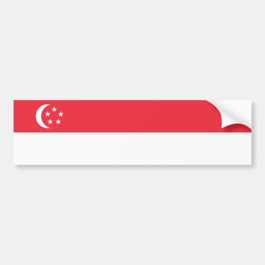 Singapore Flag バンパーステッカー (正面)