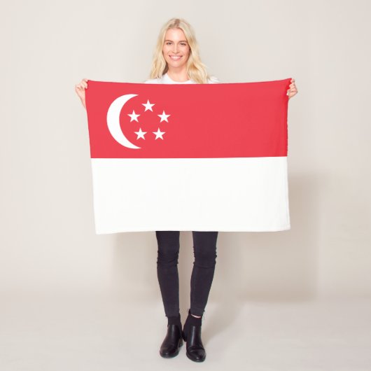 Singapore Flag フリースブランケット (インサイチュ)