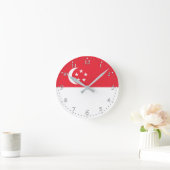 Singapore Flag ラウンド壁時計 (ホーム)