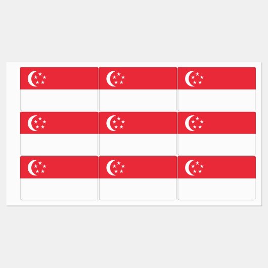 Singapore Flag ラベル (シート)