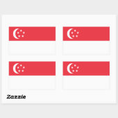 Singapore Flag 長方形シール (シート)