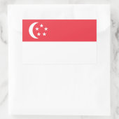 Singapore Flag 長方形シール (バッグ)