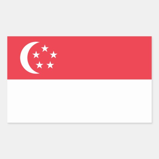 Singapore Flag 長方形シール (正面)