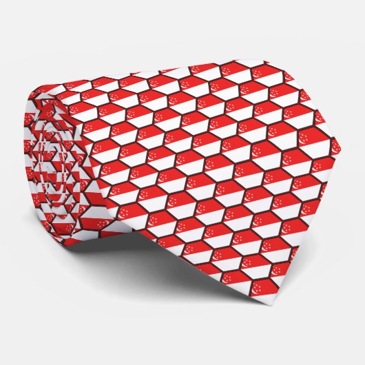 Singapore Flag Honeycomb Tie ネクタイ (ロール)