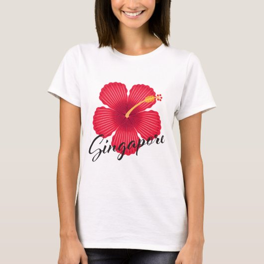 SINGAPORE HIBISCUS Tシャツ(ライトファブリック) v.2 Tシャツ (正面)